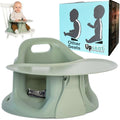 Upseat â The Original Ergonomic Baby Floor & Booster Seat with Tray, Developed with Physical Therapists for Upright Posture & Healthy Hip Development, 4â24 Months, Extra-Large Tray (Sage)