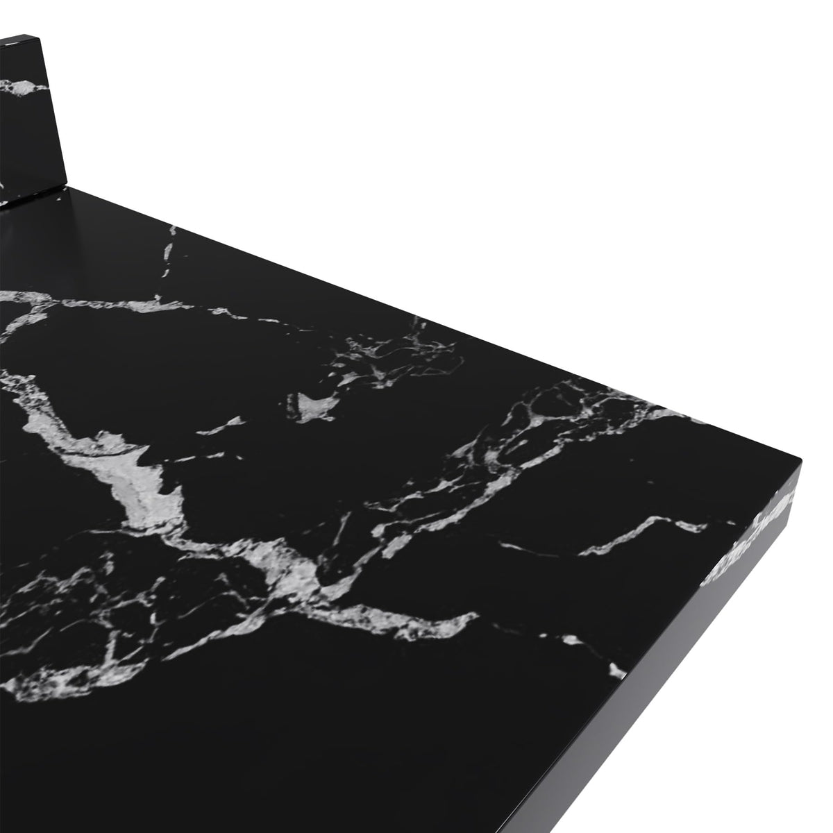 ARIEL Hepburn 60-inch Bathroom Vanity with Sink,Solid Wood, 1.5-inch Carrara White Quartz Countertop & Backsplash, Single Rectangular Porcelain Sink, 2 Soft Closing Doors, 9 Dovetail Drawers, Black