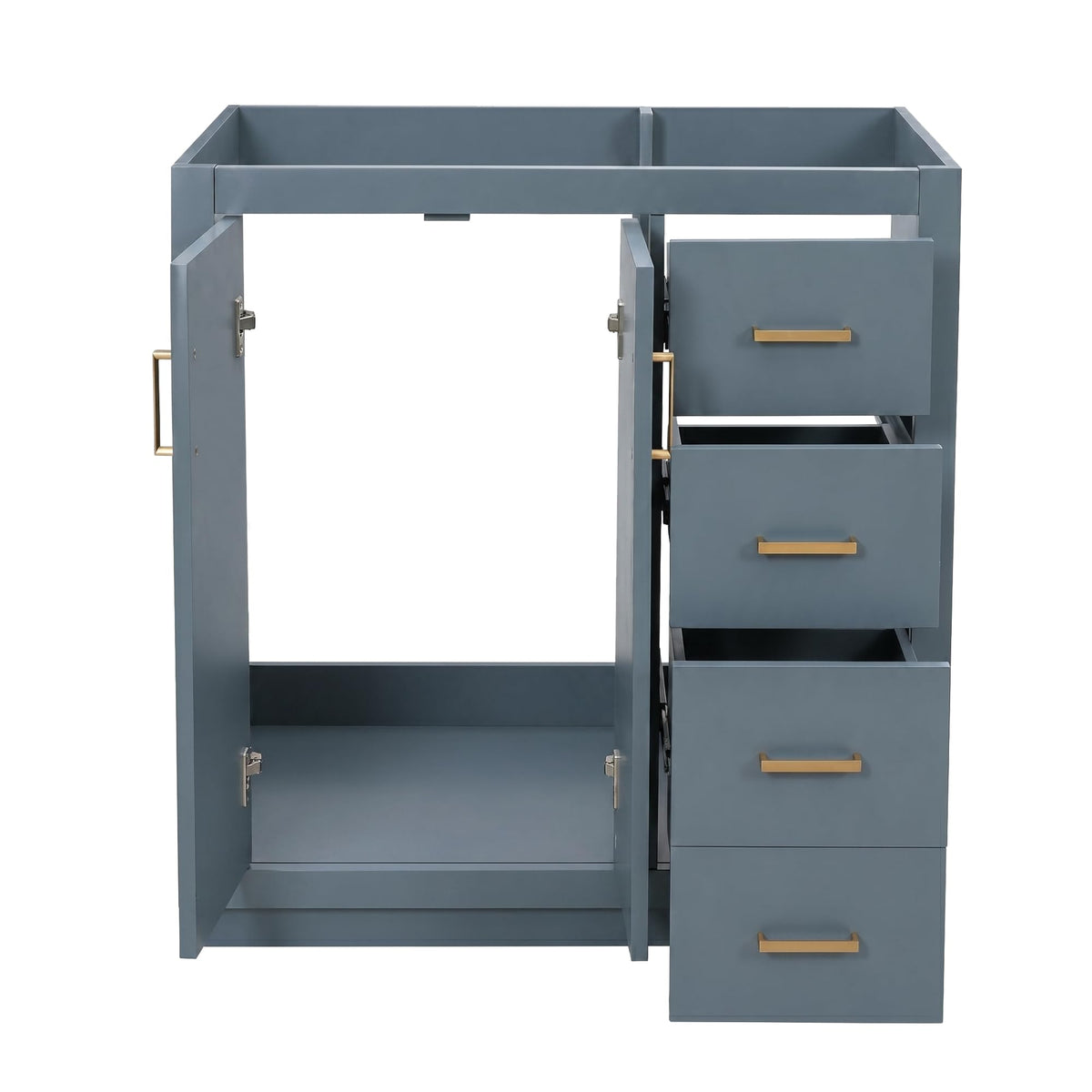30 Inch Green Bathroom Vanity with Sink & Gold Handles,Light Luxury