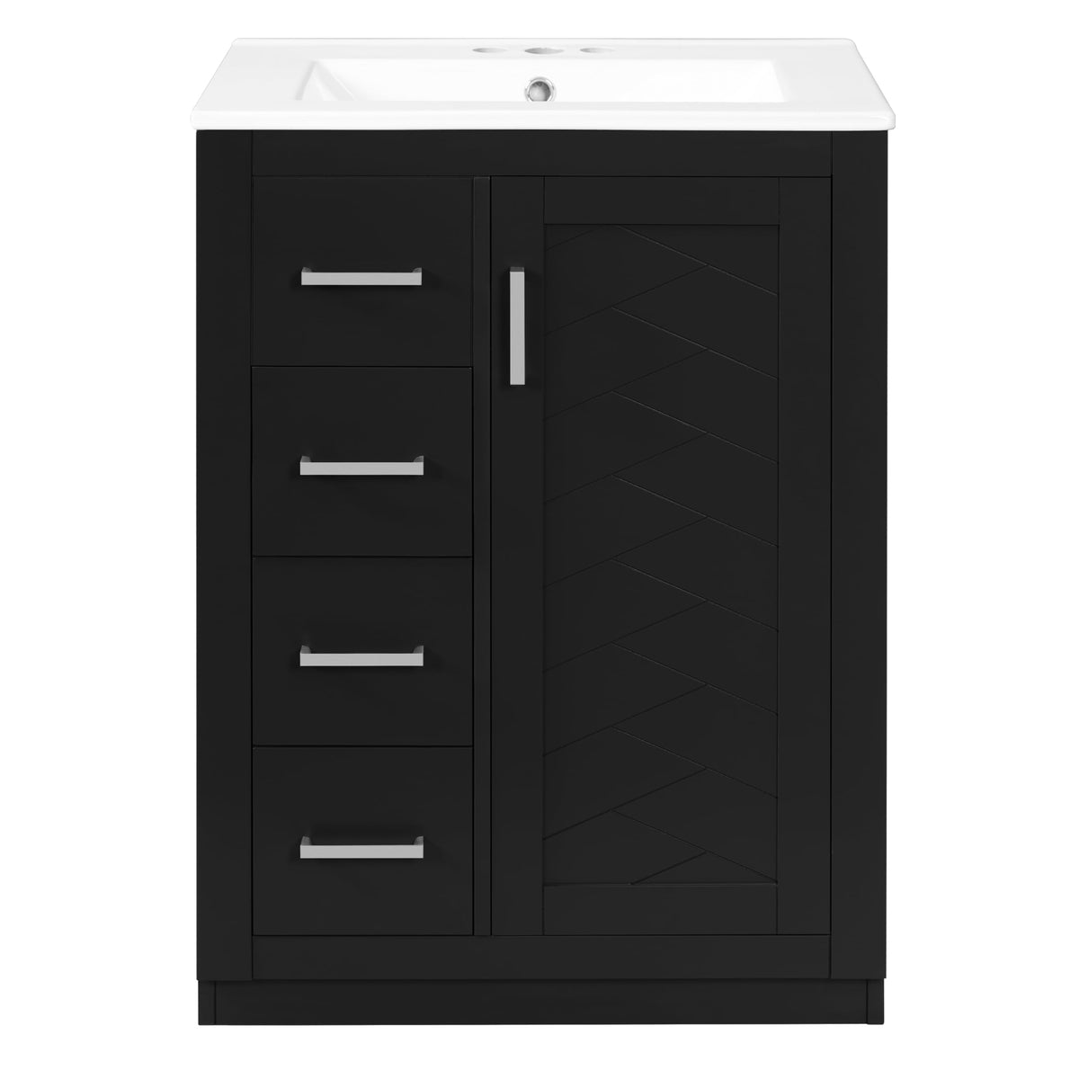 30 Inch Green Bathroom Vanity with Sink & Gold Handles,Light Luxury
