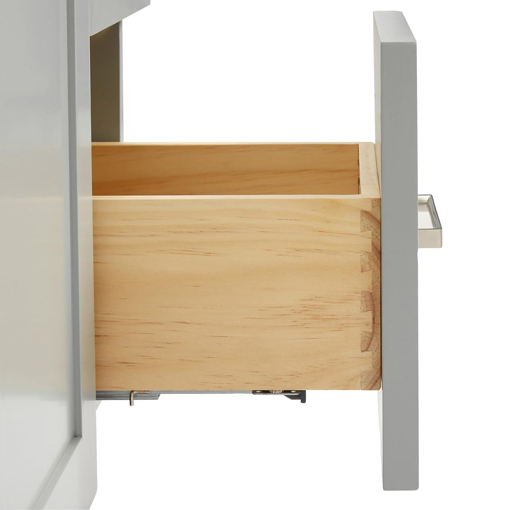 DKB Isabella 60 Inch Bathroom Vanity Single Sink â White Bathroom Vanity with Sink, 1.5" Edge Carrara White Quartz Countertop, Solid Wood, 2 Soft-Close Doors, 8 Dovetail Drawers + Tilt Drawer