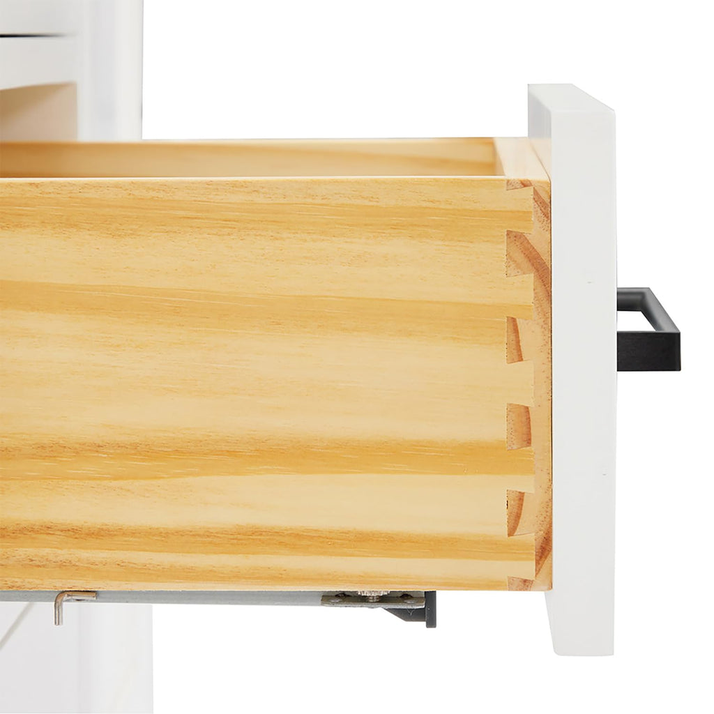 DKB Emilia 48-Inch Bathroom Vanity with Sink â Midnight Blue Single Sink Bathroom Vanity, 1.5" Edge Carrara Quartz Countertop, Solid Wood, 2 Soft Closing Doors, 9 Dovetail Drawers