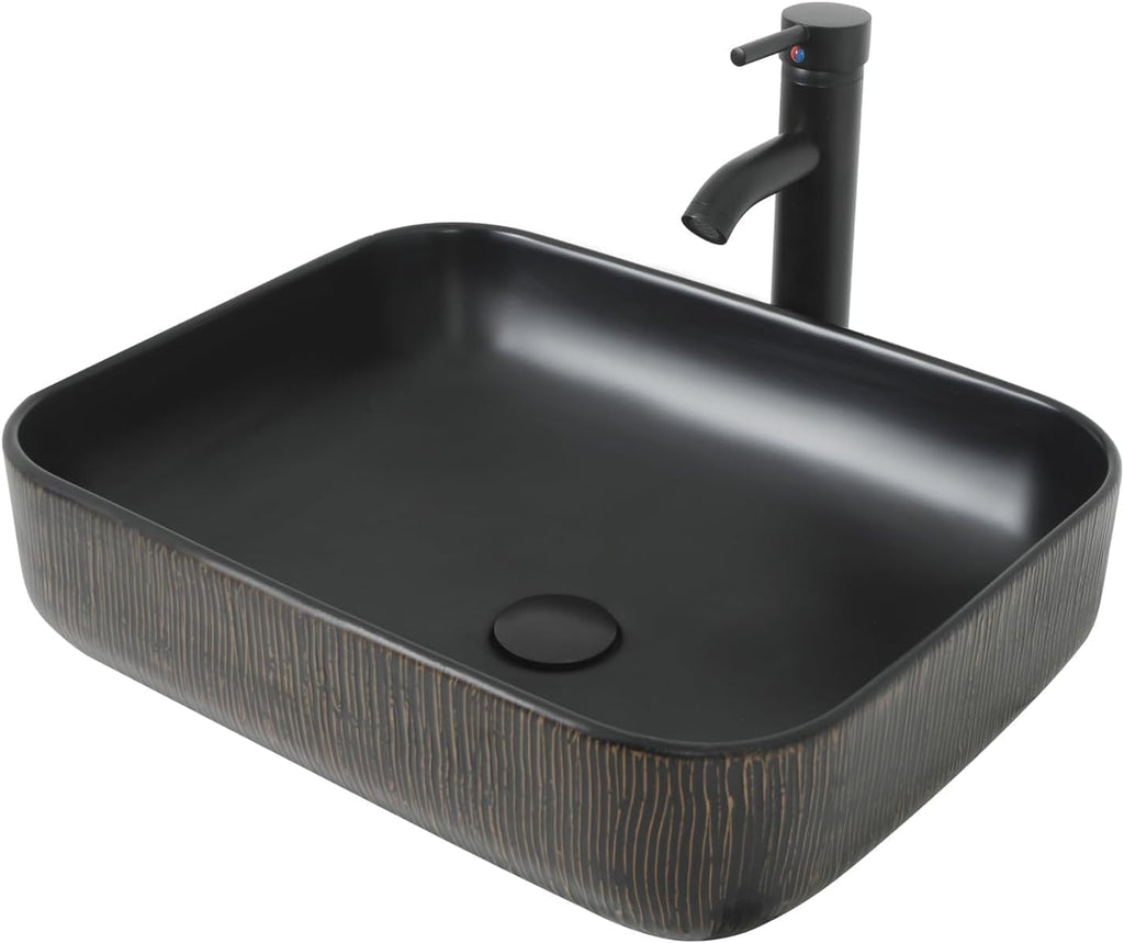 YOURLITE 36-Inch Farmhouse Bathroom Vanity with Vessel Sink, Rustic Brown