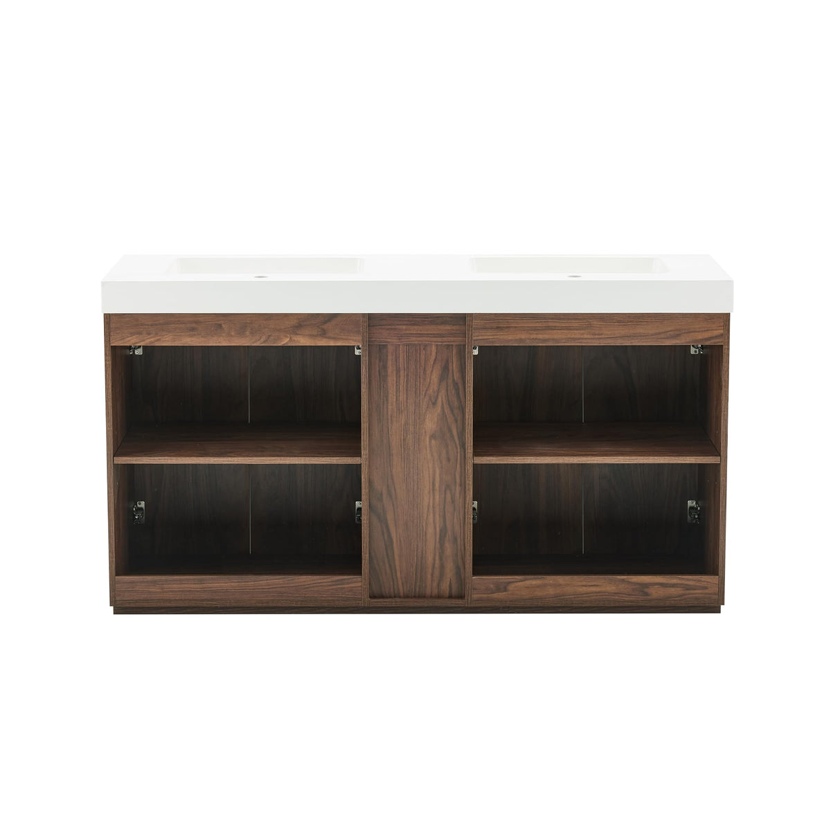 36â Modern Bathroom Vanity with Black Sink, Smoked Brown