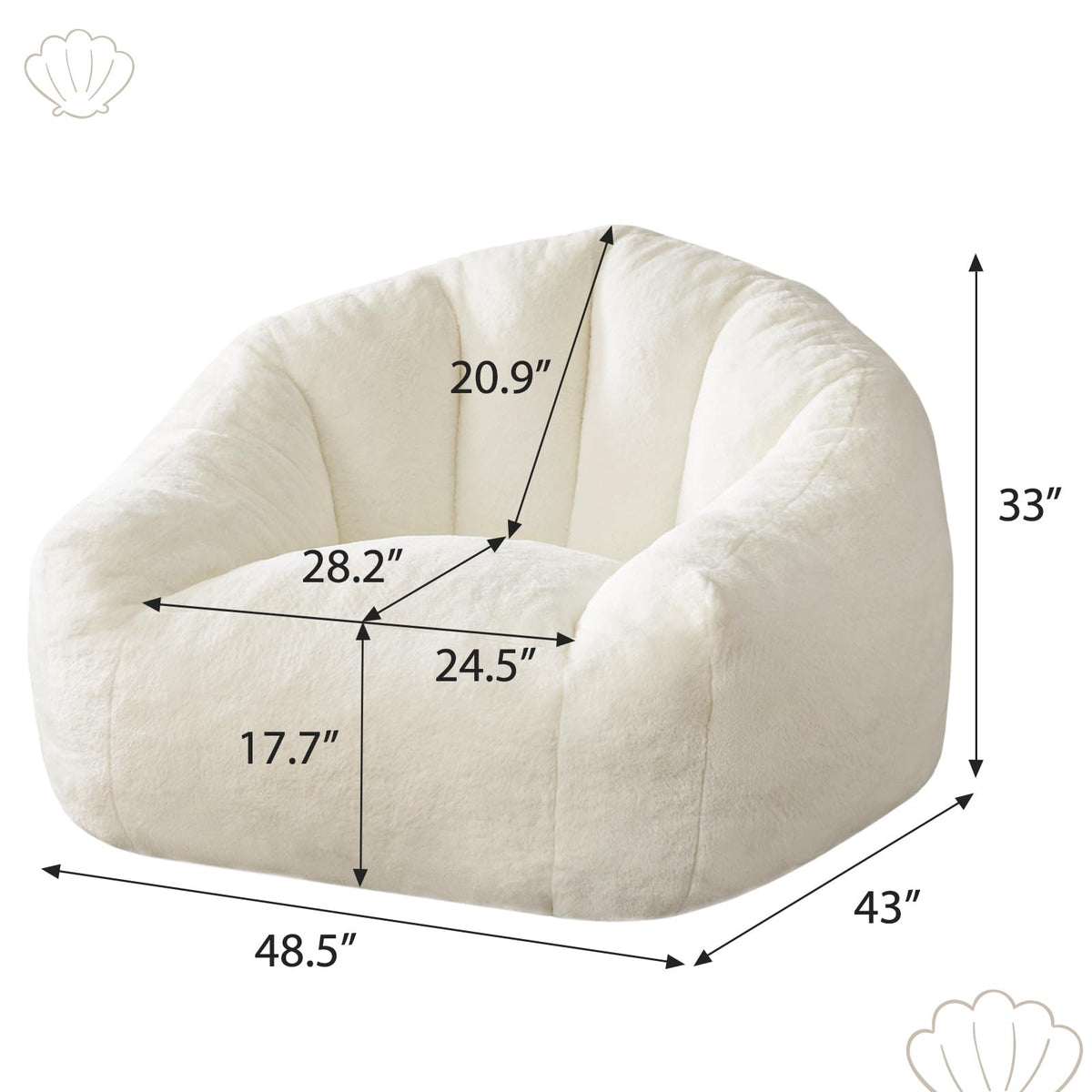 HUGHEAVEN Max Giant Bean Bag Chair, Bean Bag Sofa for Adults & Teens