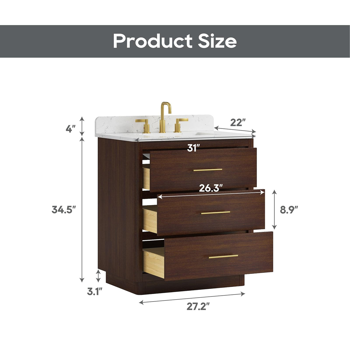 60 Inch Bathroom Vanity with Double Sink Combo, Greige