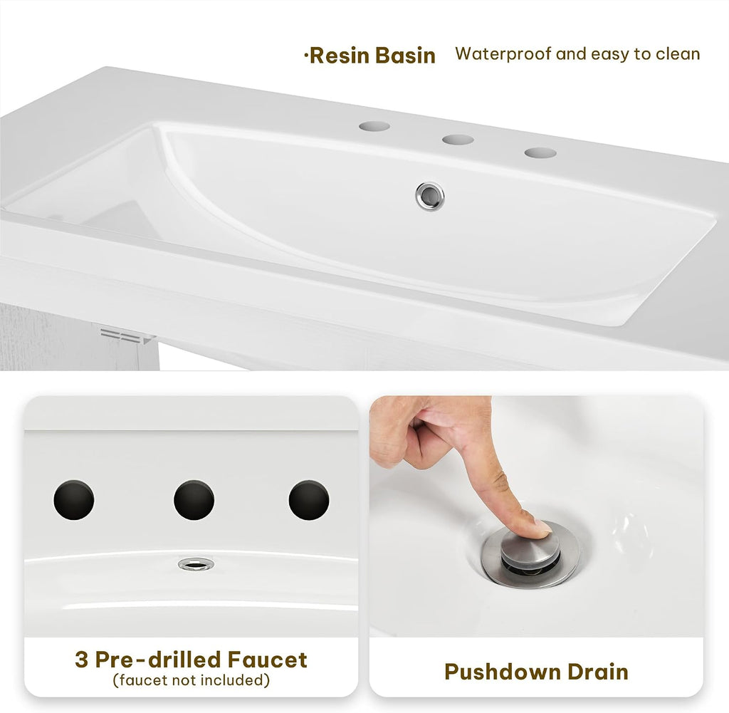 DWVO 36 Inch Bathroom Vanity with Sink