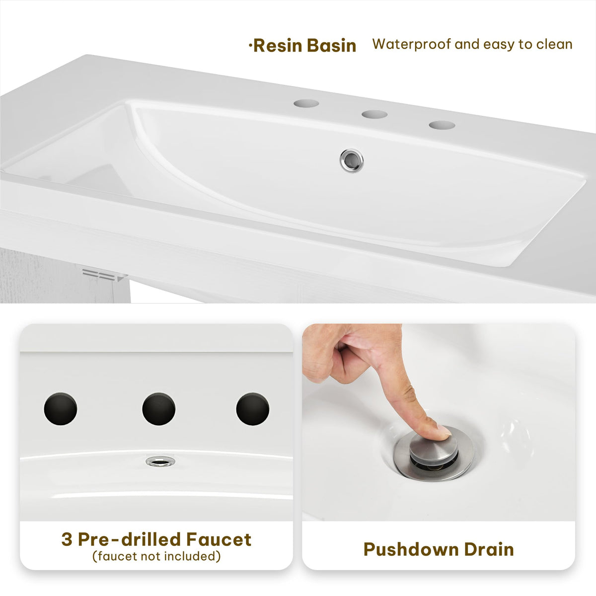 DWVO 36 Inch Bathroom Vanity with Sink