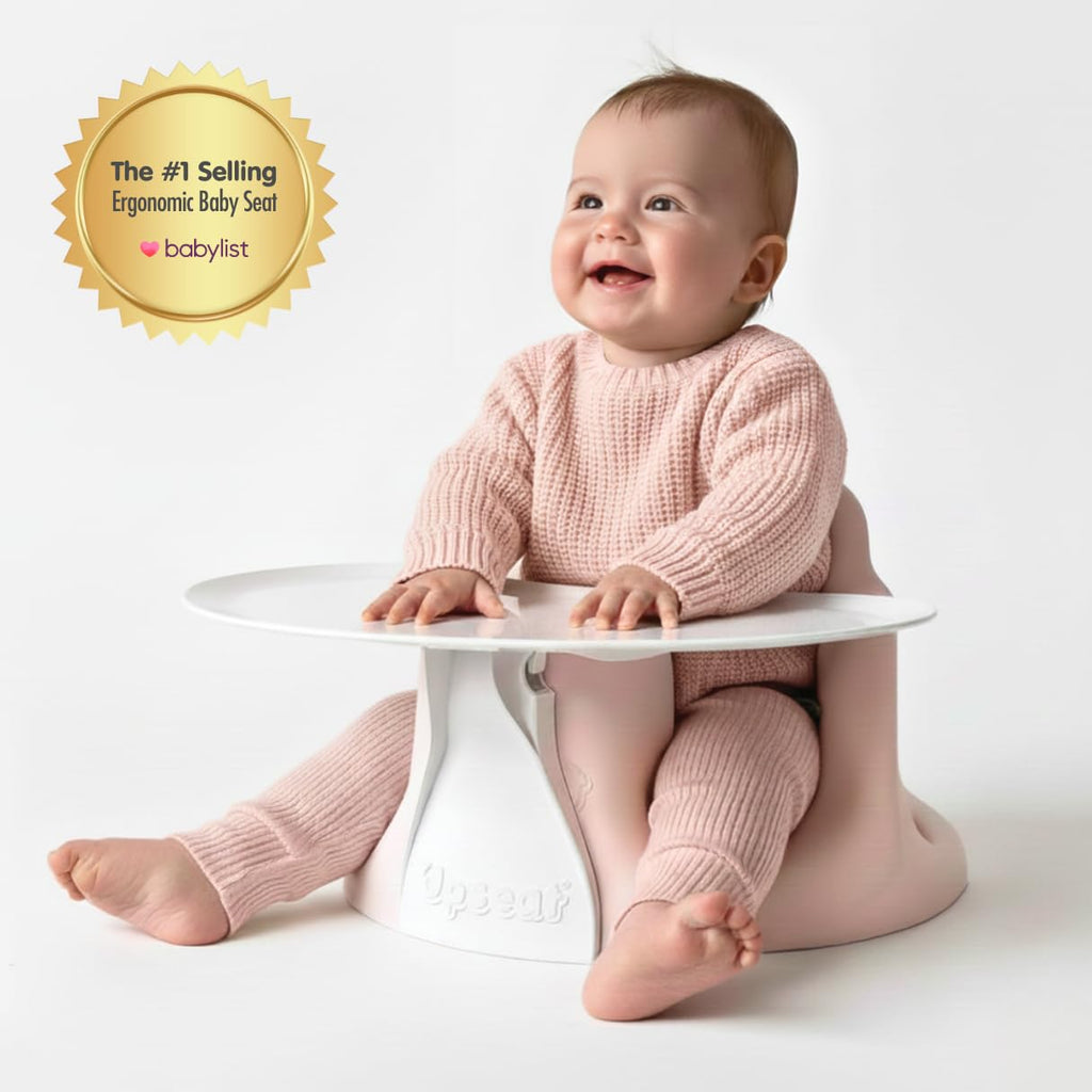 Upseat â The Original Ergonomic Baby Floor & Booster Seat with Tray, Developed with Physical Therapists for Upright Posture & Healthy Hip Development, 4â24 Months, Extra-Large Tray (Sage)