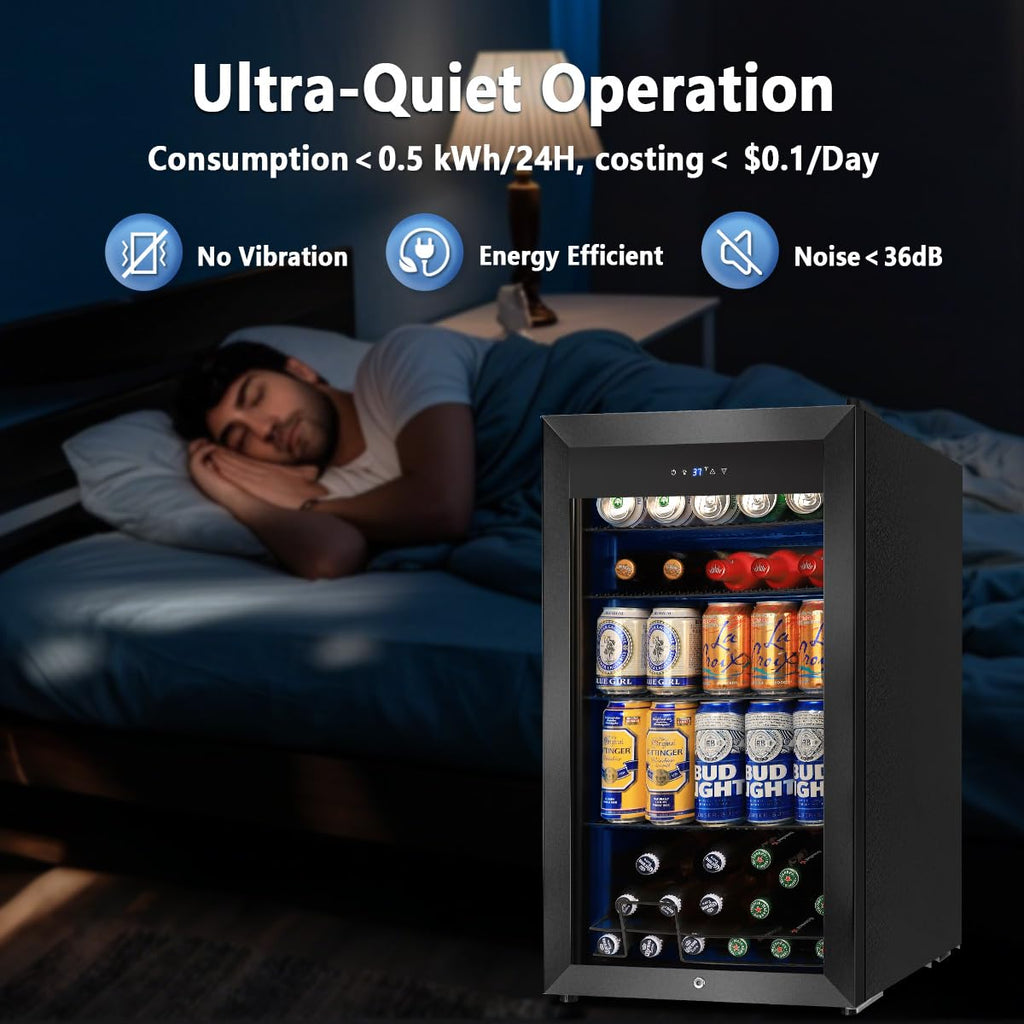 Tylza 24" Dual Zone Wine and Beverage Cooler Quiet Compressor