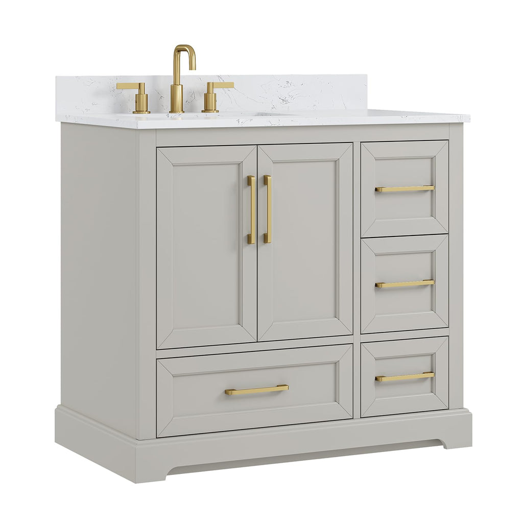 60 Inch Bathroom Vanity with Double Sink Combo, Greige
