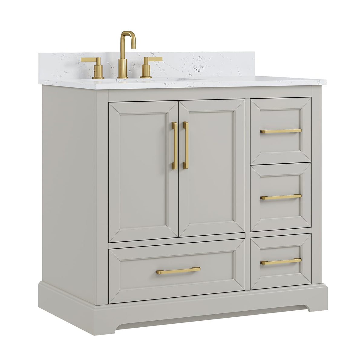 60 Inch Bathroom Vanity with Double Sink Combo, Greige