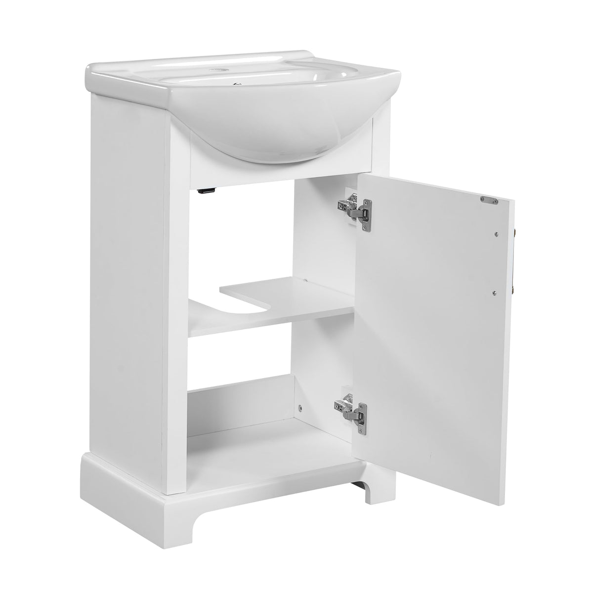 YOPTO 20" Bathroom Vanity with Ceramic Sink, French Style, Black