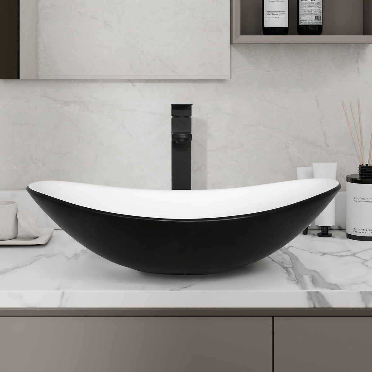32'' Bathroom Vanity with Sink, Modern Bathroom Cabinet, Black