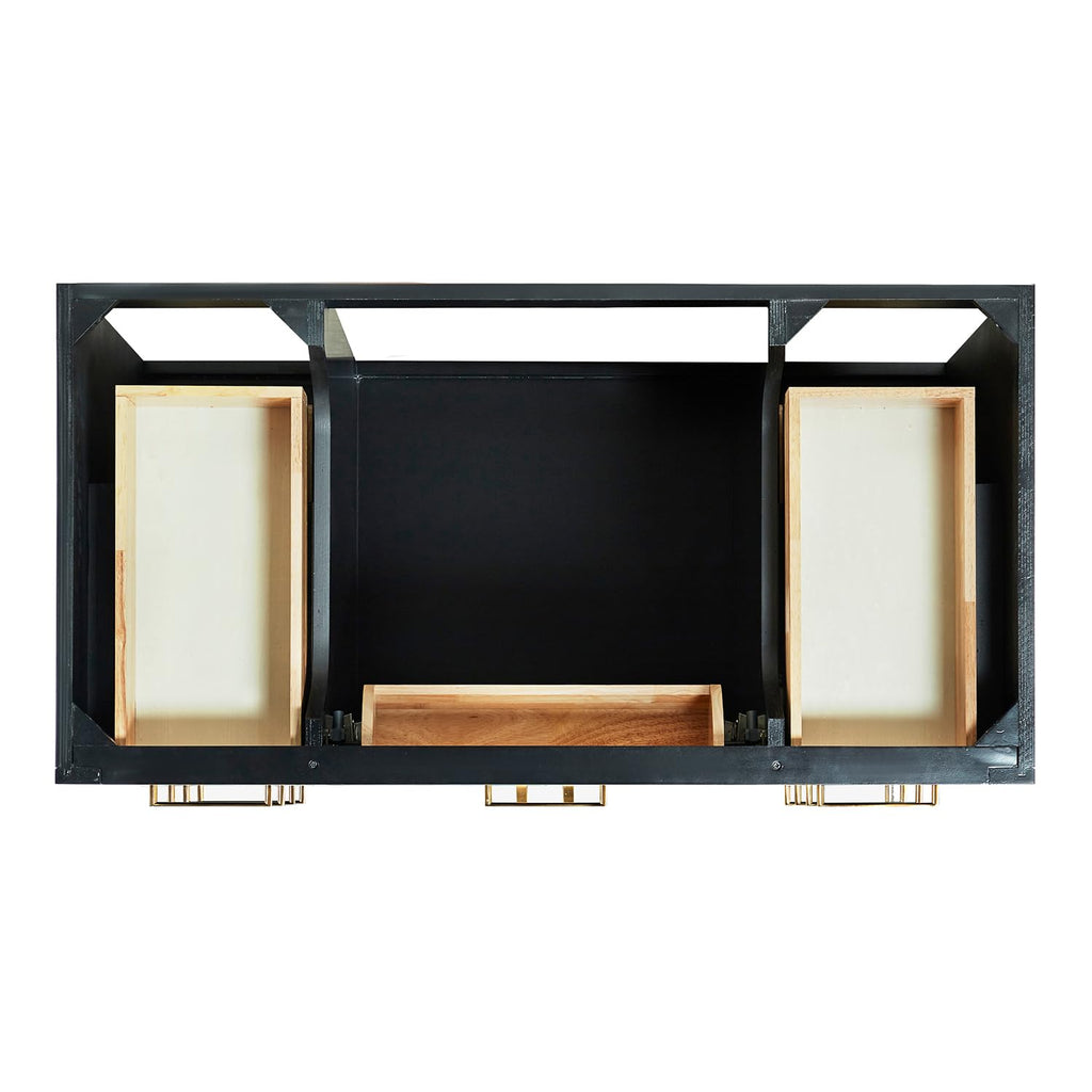 DKB Beckford 42-Inch White Bathroom Vanity with Sink, Solid Wood Base Cabinet, 1.5" White Quartz Countertop, Rectangular Sink, 2 Soft Closing Doors, 9 Drawers
