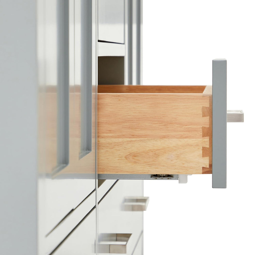 DKB Isabella 66" White Double Bathroom Vanity with 1.5" Carrara Quartz Countertop, Double Rectangular Undermount Sinks, 4 Soft Closing Doors, 6 Dovetail Drawers
