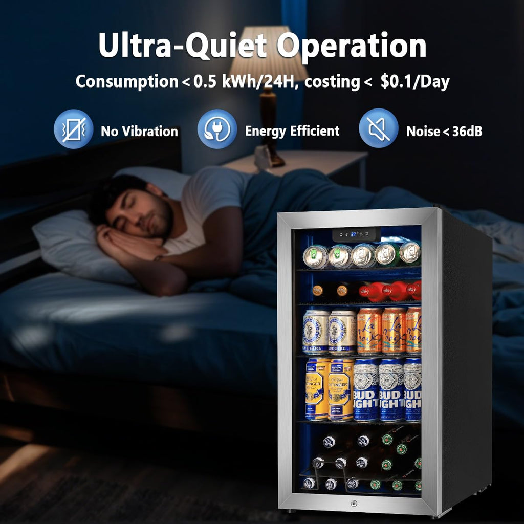 Tylza 24" Dual Zone Wine and Beverage Cooler Quiet Compressor