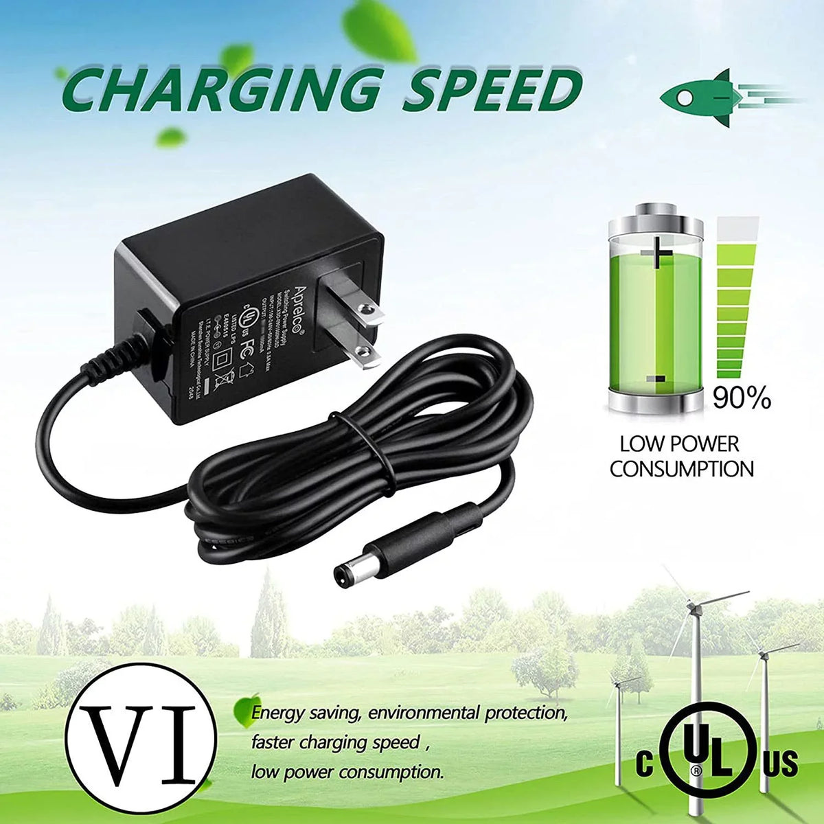 Aprelco UL Listed 9V AC / DC Adapter For Life Fitness X1 X1-XX00-0103, X1-XX00-0203, X1-XX00-0303 Elliptical Residential Ellipticals 9VDC Power Supply Cord Cable PS Battery Charger Mains PSU
