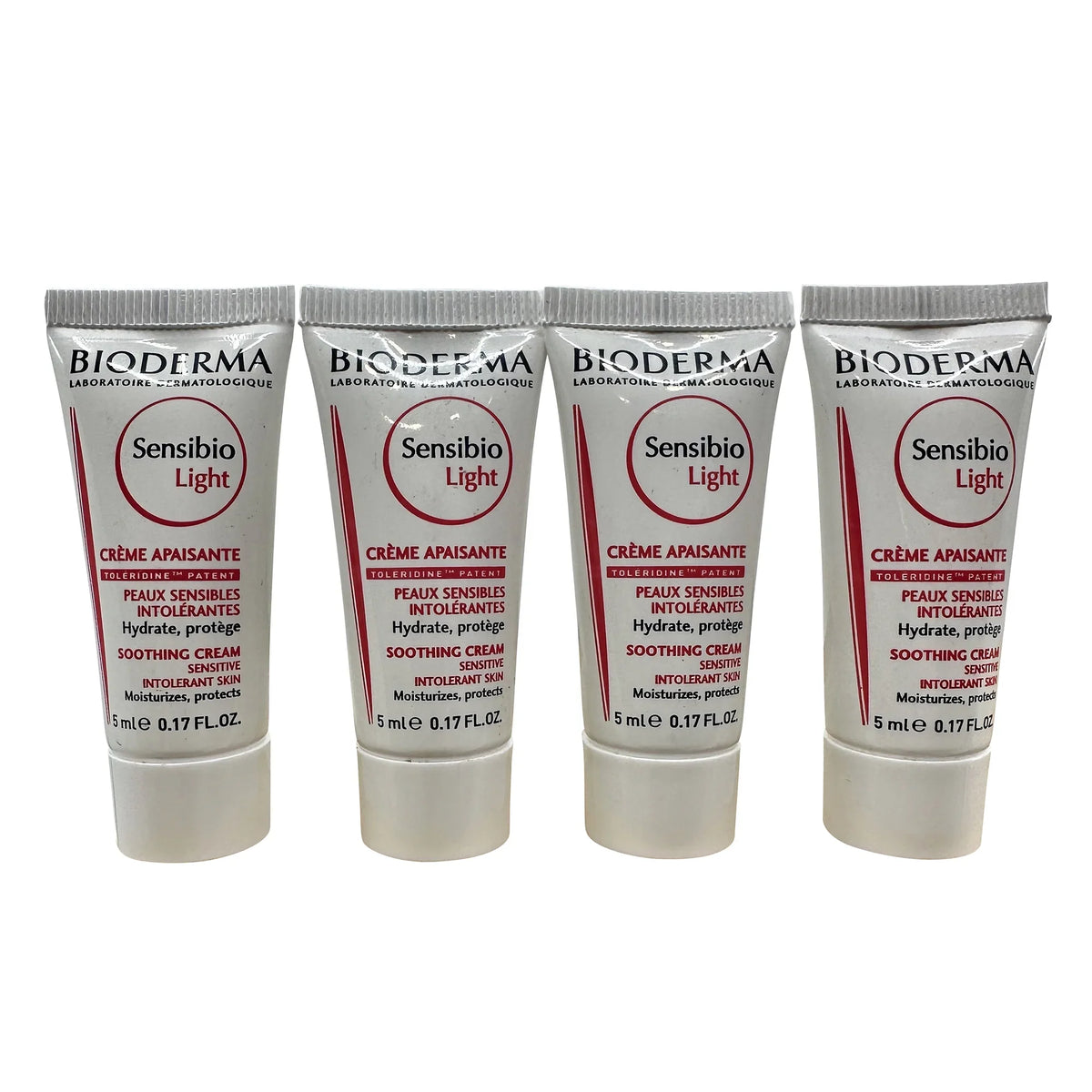 Bioderma Sensibio Light Soothing Cream Sensitive & Intolerant Skin 0.17 oz Set of 4
