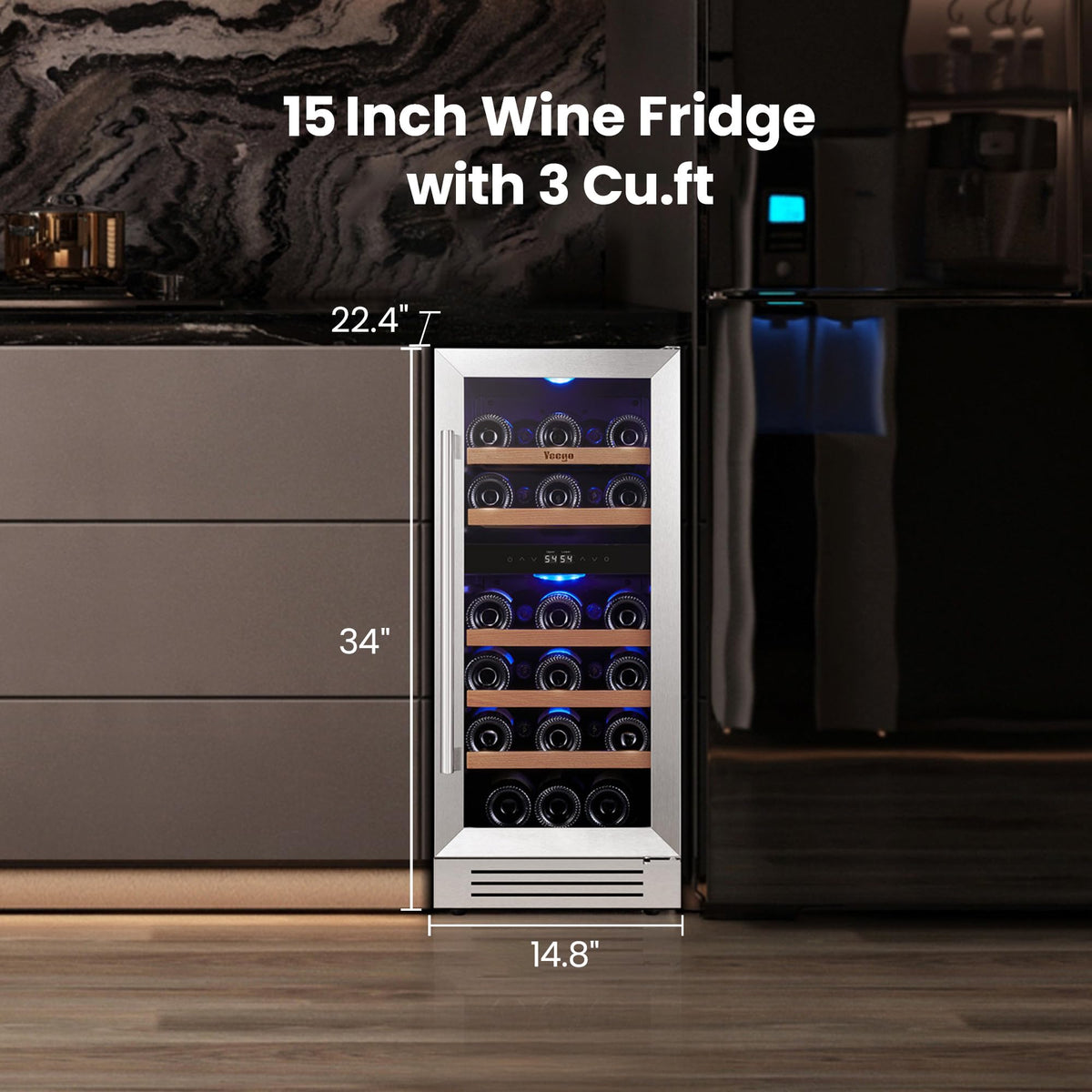 Yeego 30 Inch Wine and Beverage Refrigerator with 80 Can and 33 Bottle