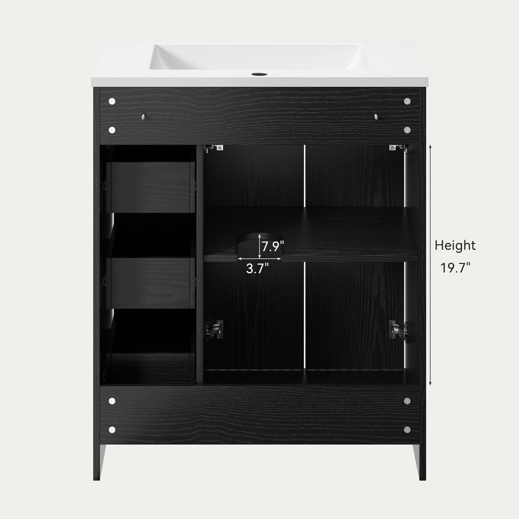 36" Bathroom Vanity with Sink Modern Oak