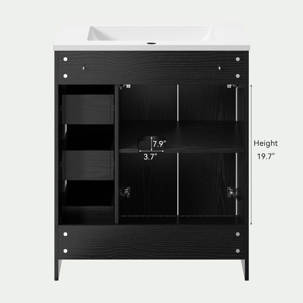 36" Bathroom Vanity with Sink Modern Oak