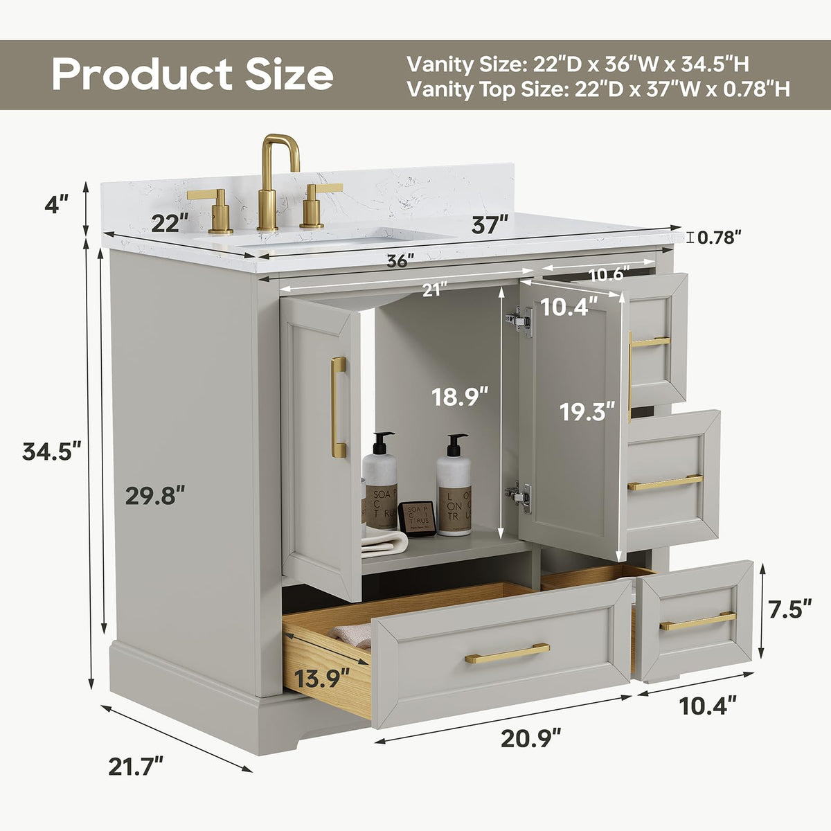 48 inch Bathroom Vanity with Sink, Green