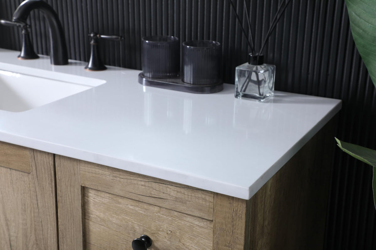 18" Pre-Assembled Bathroom Vanity with Sink, Engineered Wood, Ivory White Engineered Marble Countertop Included, Single Oval Porcelain Sink, 1 Soft-Close Drawers, Expresso