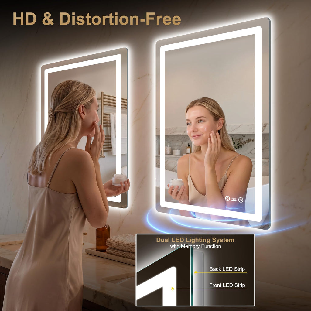 LED Bathroom Vanity Mirror with Lights, 30"x50", Motion Sensor Auto On/Off