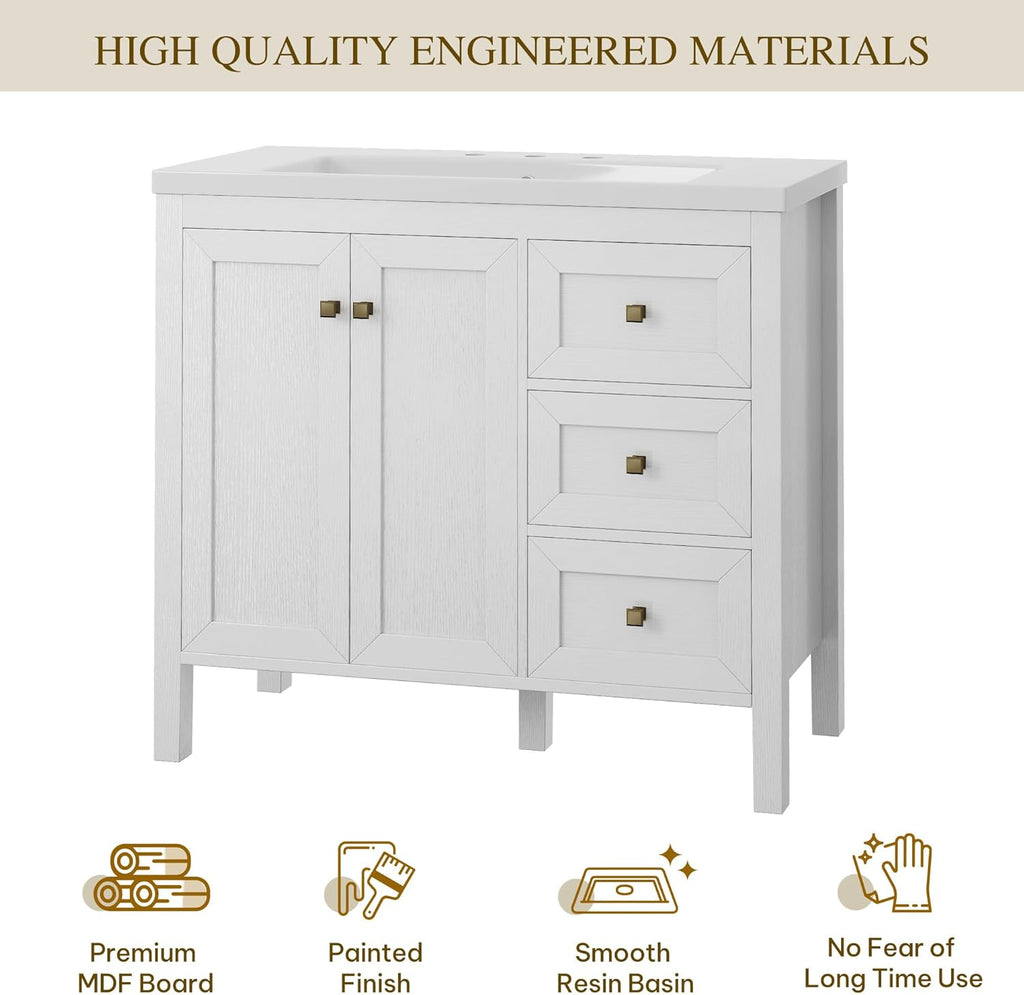DWVO 36 Inch Bathroom Vanity with Sink
