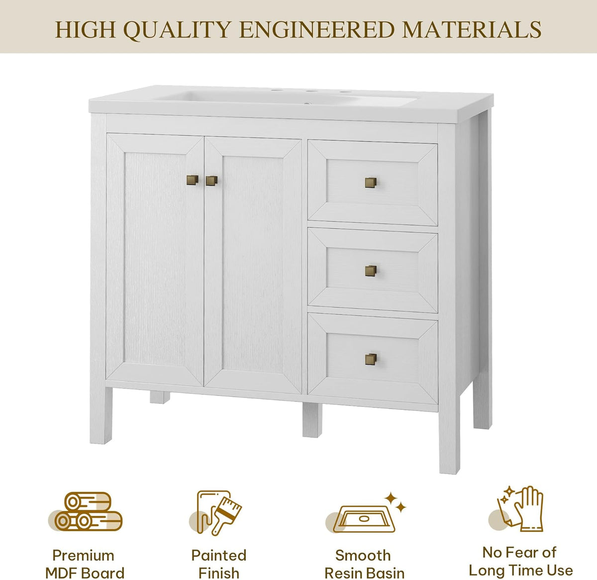 DWVO 36 Inch Bathroom Vanity with Sink