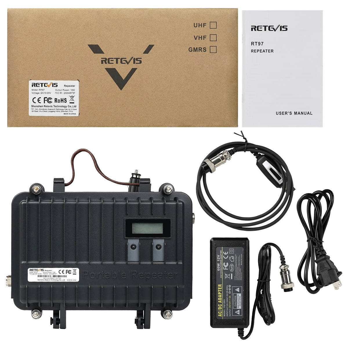 Retevis RT97 Full Duplex Radio Repeater, Customizable Analog, 16CH (1 Pack)