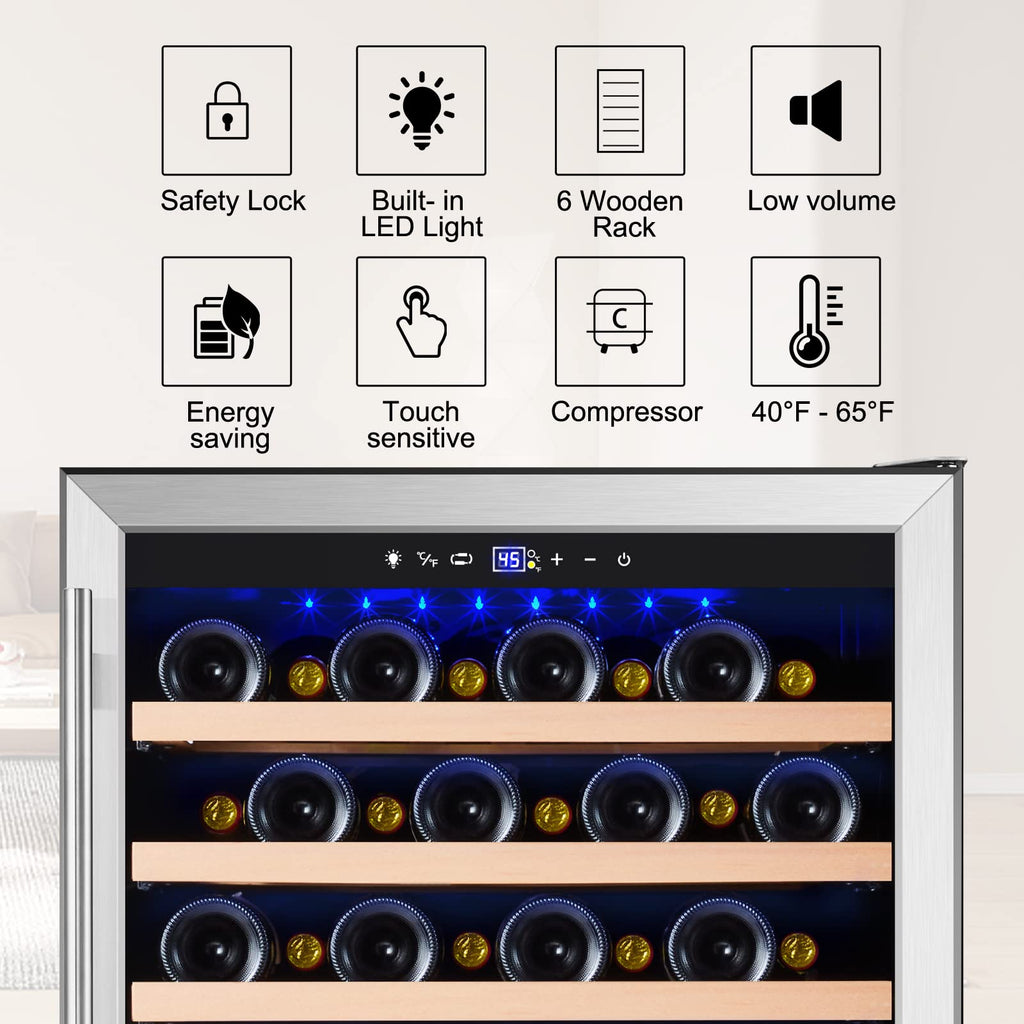 Tylza 24" Dual Zone Wine and Beverage Cooler Quiet Compressor