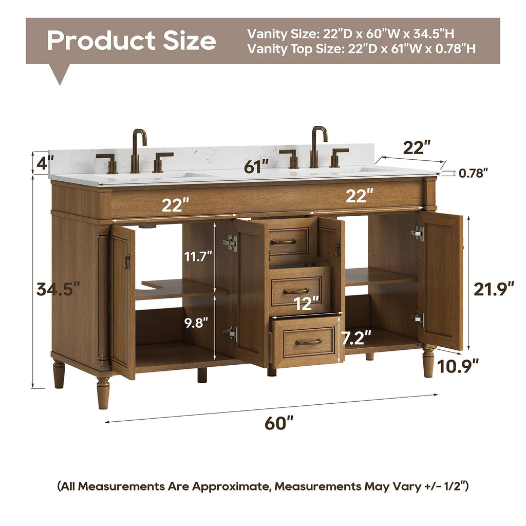 48 Inch Bathroom Vanity with Sink, Fully Assembled, Green