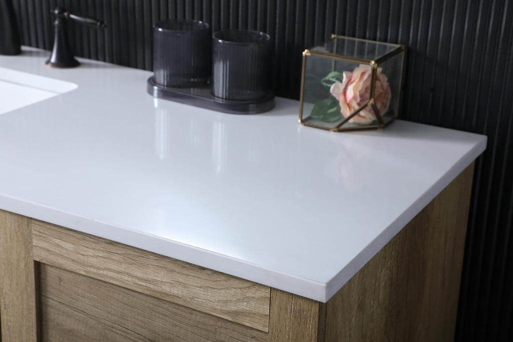 18" Pre-Assembled Bathroom Vanity with Sink, Engineered Wood, Ivory White Engineered Marble Countertop Included, Single Oval Porcelain Sink, 1 Soft-Close Drawers, Expresso