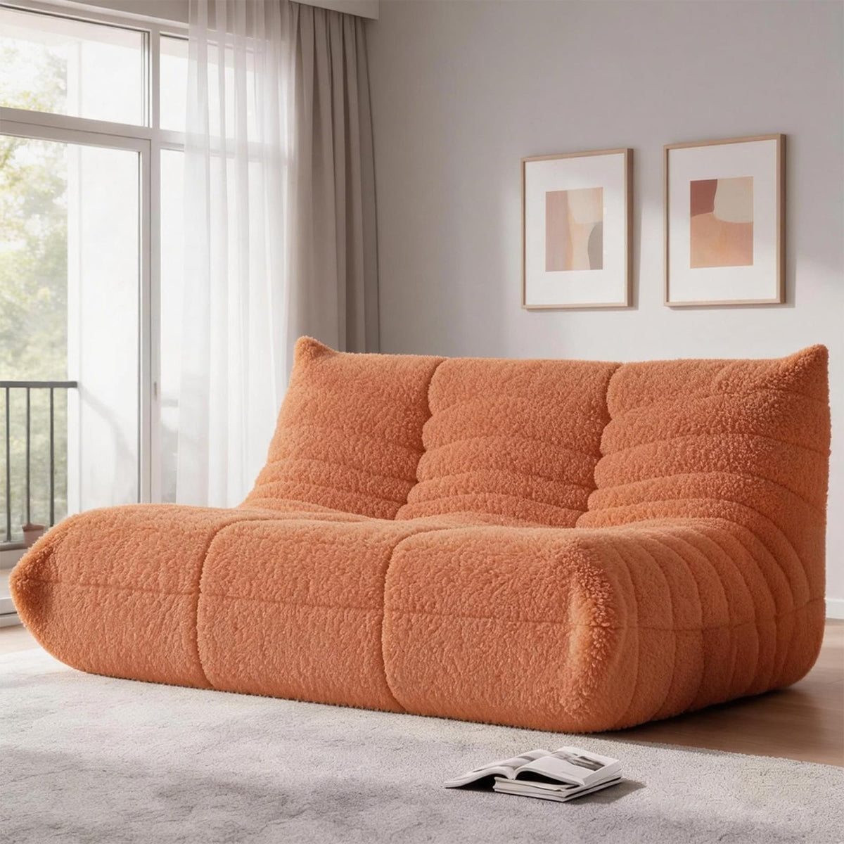 WHGBJA Giant Bean Bag Chair for Adults, Comfy Beanbag with Memory Foam