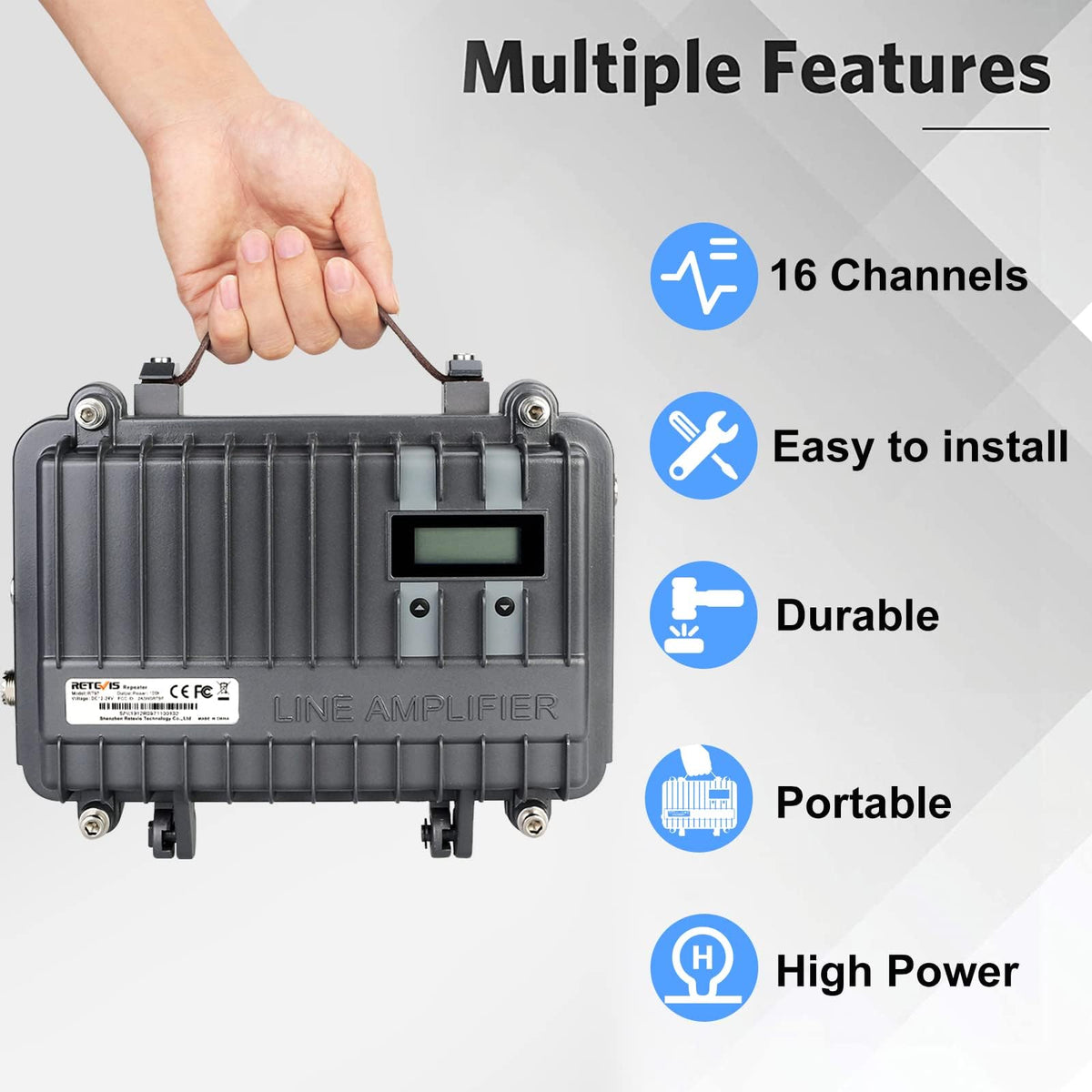 Retevis RT97 Full Duplex Radio Repeater, Customizable Analog, 16CH (1 Pack)