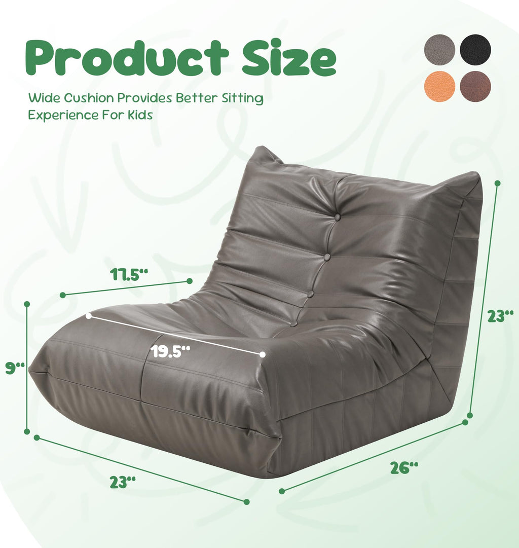Hobestluk Bean Bag Chair Adult Leather Togo Chair Memory Foam Living Room