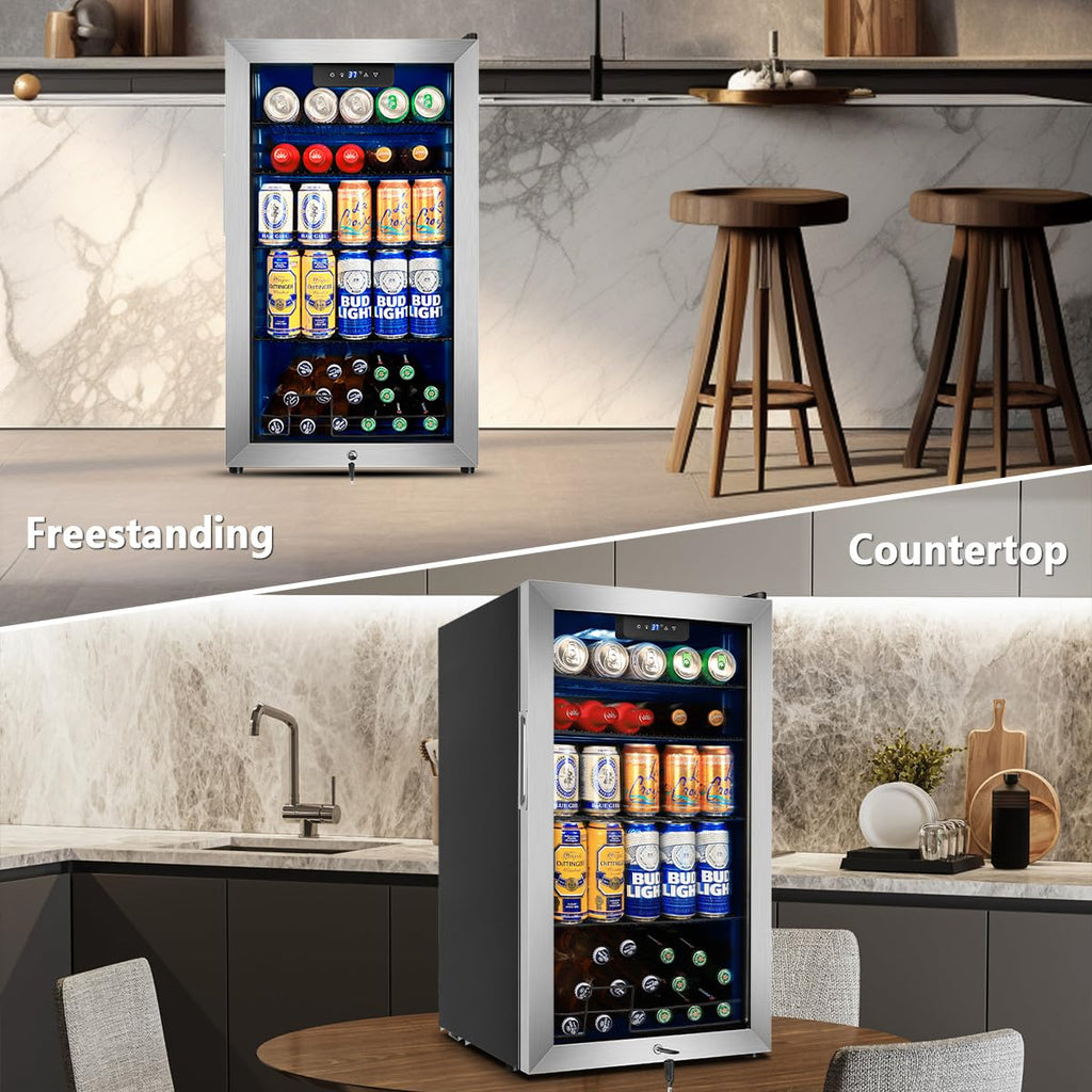 Tylza 24" Dual Zone Wine and Beverage Cooler Quiet Compressor