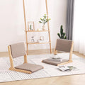 Tiita 2-Pack Foldable Meditation Floor Chairs with Back Support, Wood Grey