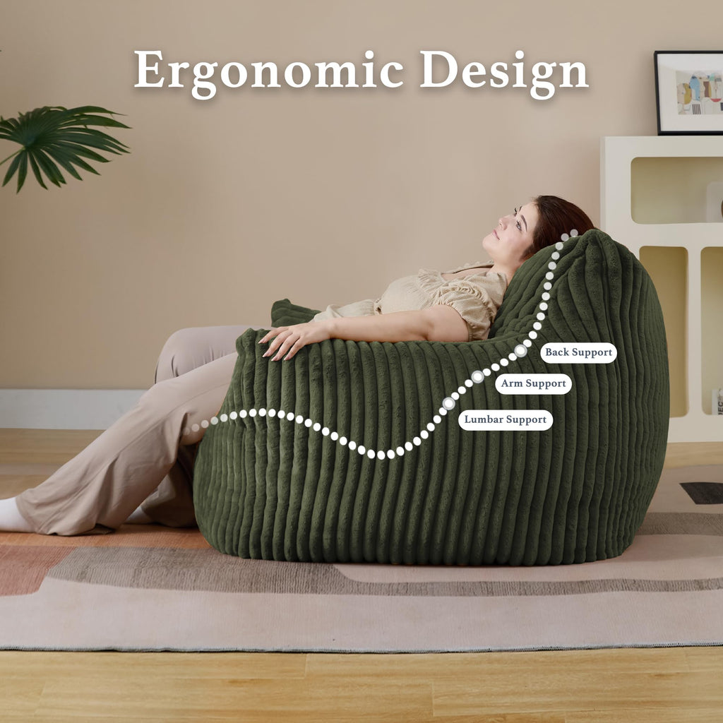 3-in-1 Giant Bean Bag Chair for Adults & Kids, Convertible Floor Sofa to Mattress, Memory Foam Beanbag Chair with Washable Cover, Multi Functional Lounge Couch for Bedroom, Living Room (Dark Grey)