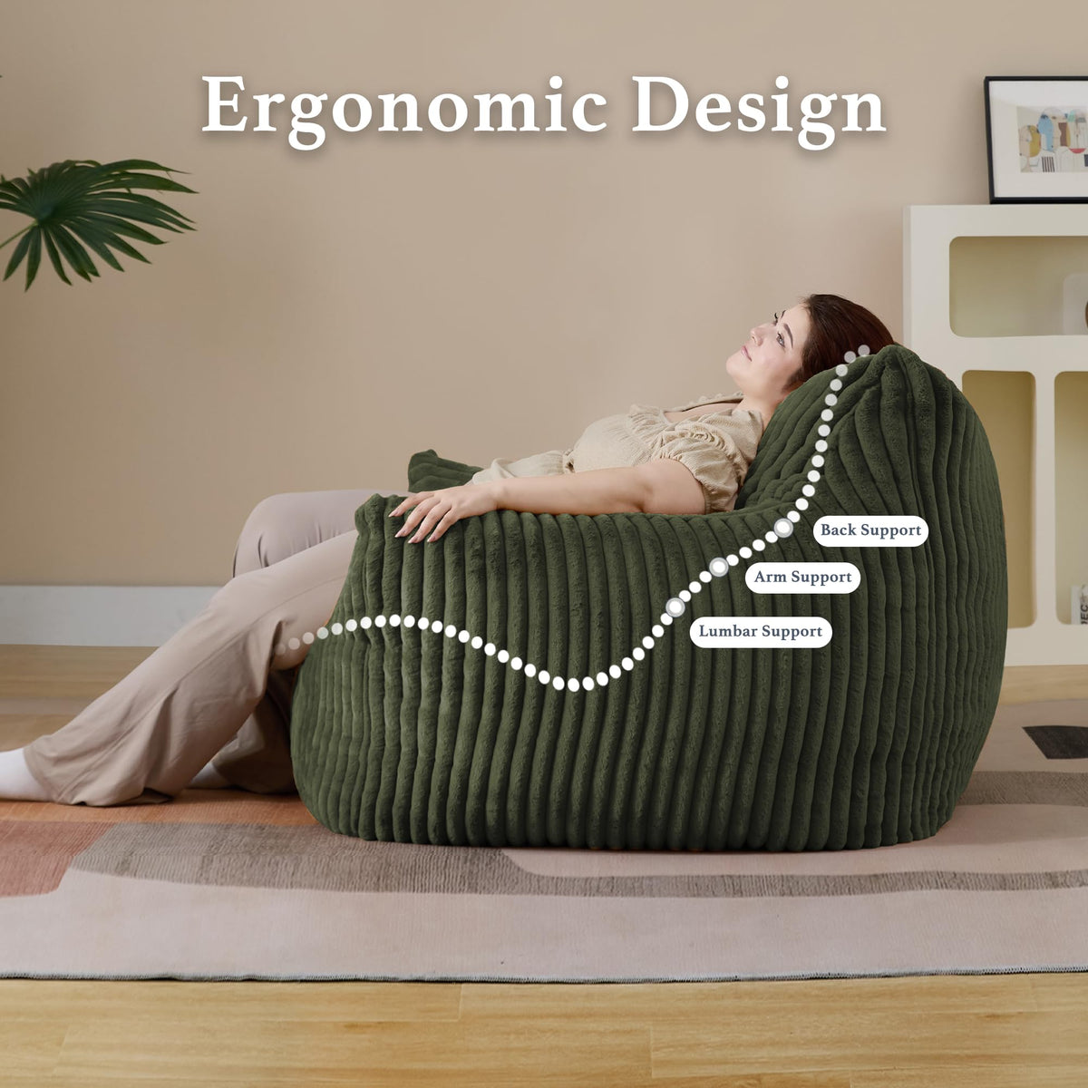 3-in-1 Giant Bean Bag Chair for Adults & Kids, Convertible Floor Sofa to Mattress, Memory Foam Beanbag Chair with Washable Cover, Multi Functional Lounge Couch for Bedroom, Living Room (Dark Grey)