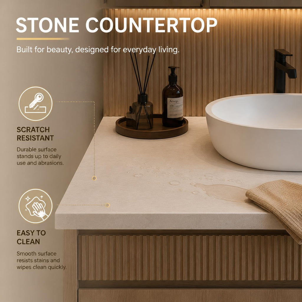 66 in Freestanding Double-Sink Bathroom Vanity with LED Mirror
