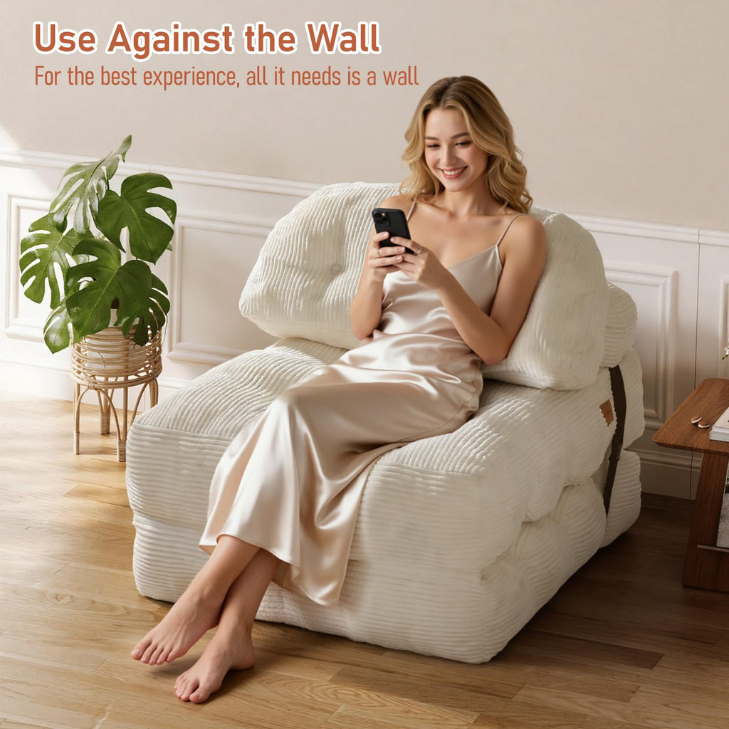 Folding Sofa Bed, Convertible Sleeper Chair with Back Support and Pillow