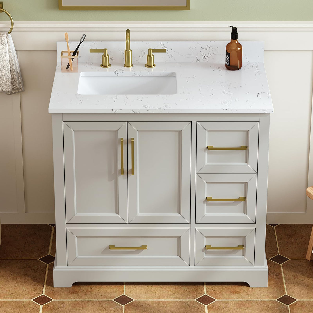 48 inch Bathroom Vanity with Sink, Green