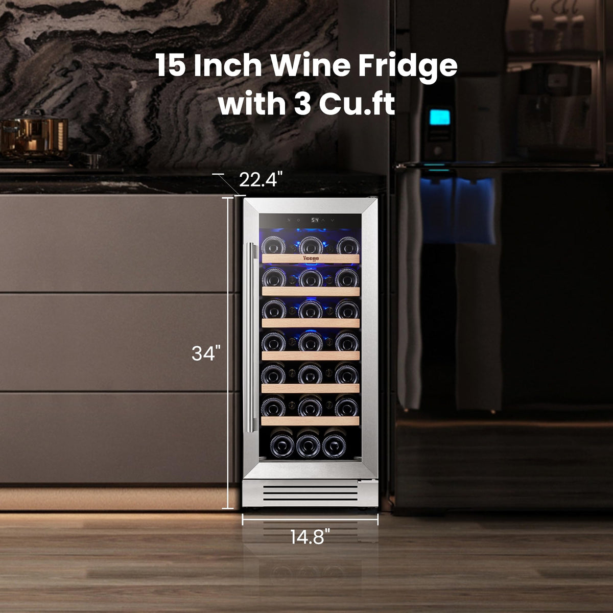 Yeego 30 Inch Wine and Beverage Refrigerator with 80 Can and 33 Bottle