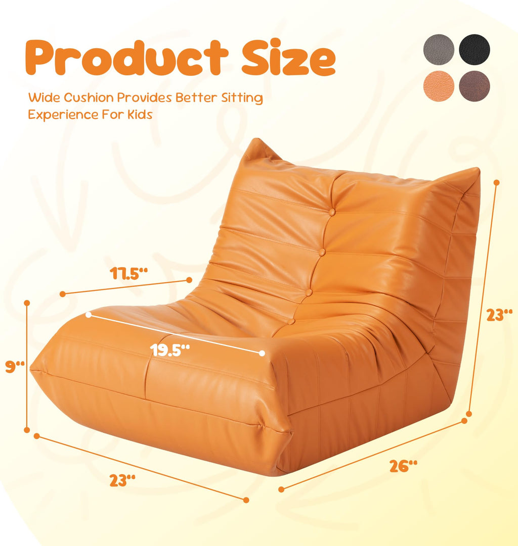 Hobestluk Bean Bag Chair Adult Leather Togo Chair Memory Foam Living Room