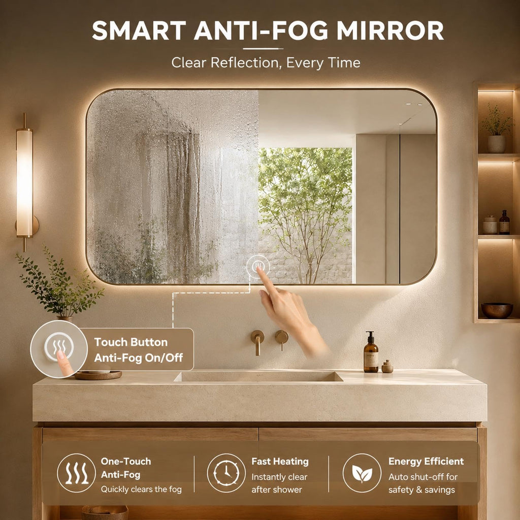 48 in Floating Bathroom Vanity with Sink & LED Backlit Mirror