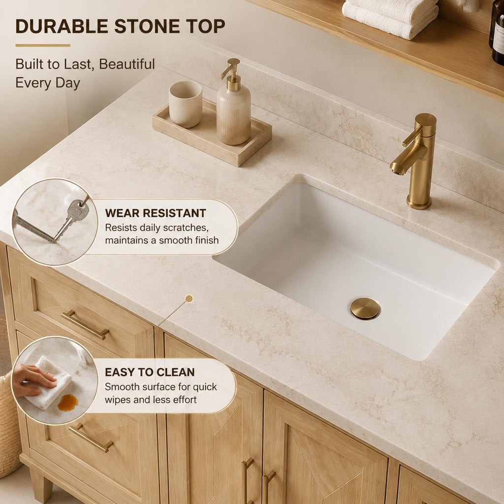 62 IN Freestanding Single Sink Bathroom Vanity with LED Storage Mirror