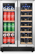 Tylza 24" Dual Zone Wine and Beverage Cooler Quiet Compressor